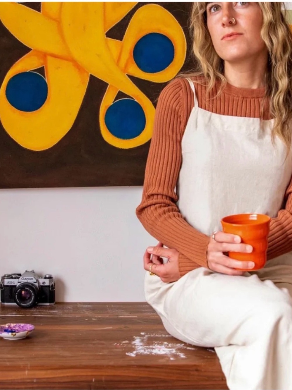 Rhythm Classic Knit Long Sleeve Top in Cinnamon